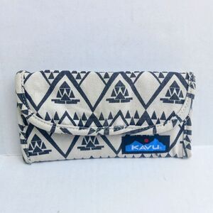 KAVU Big Spender Tri Fold Wallet-Pyramid Stacks Pattern-Geometric-Canvas-Minimal